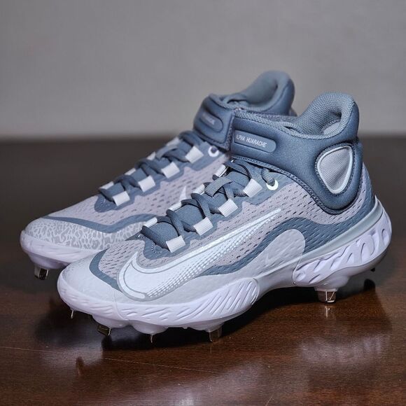 Nike Alpha Huarache Elite 4 Mid Baseball Cleats Shoes Men's 7 Grey DJ6520-012 SE - Picture 8 of 16